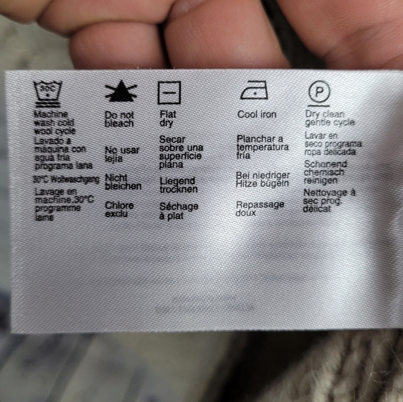 ESPRIT | alpaca blend heavy knit button up long high neck sweater cardigan - Picture 7 of 8